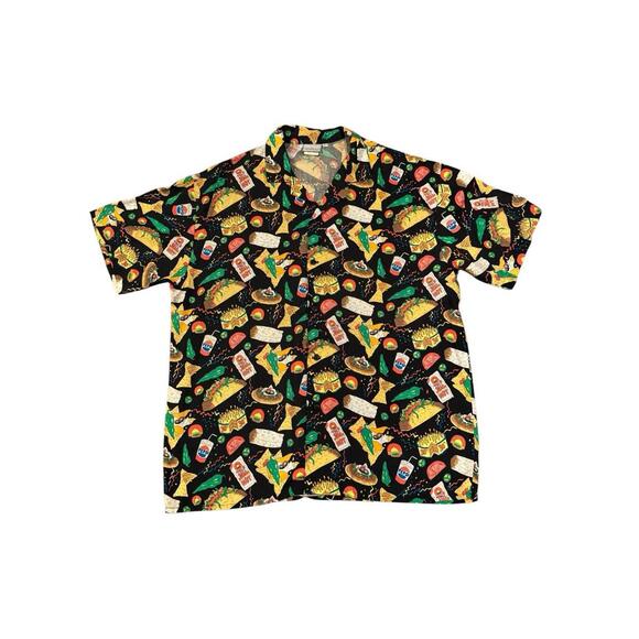 Vintage 1990s Barco Button Up Taco Bell Shirt Large - Picture 1 of 11